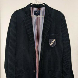 AUTHENTIC ICON Men's Black Striped Sport Jacket Size M